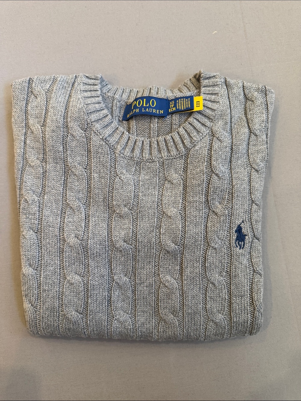 Ralph Lauren Short Sleeve Cable Knit Sweater in Charcoal - Picture 5 of 5